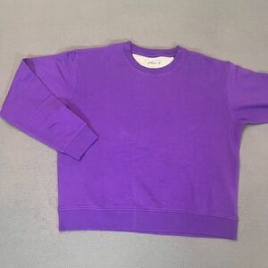 Johnnie-O Womens Sz Lg Penny Sweatshirt Pullover Purple 1 Cotton Modal Logo Golf